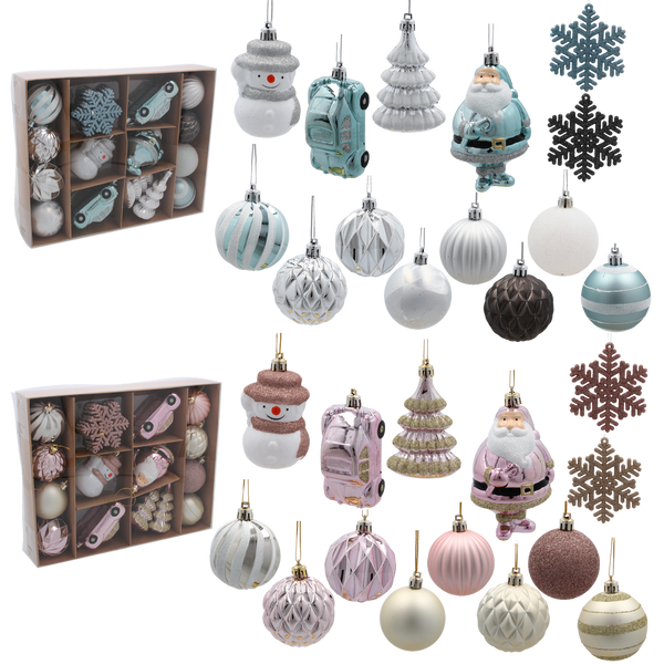 SET OF 20 CHRISTMAS TREE DECORATIONS MIX