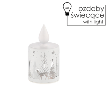 LAMPION LED - ŚWIECZKA BIAŁA 7,5 x 13,7 CM *1808