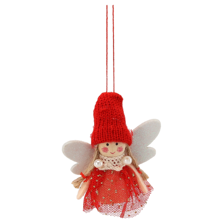 SET OF 4 CHRISTMAS TREE DECORATIONS - ANGELS IN CAP