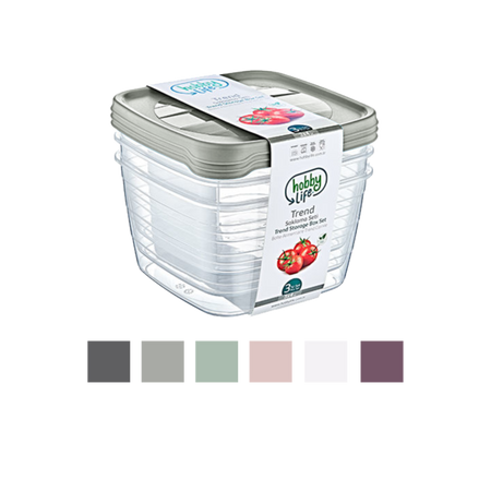 SADA 3 OBDĹŽNIKOVÝCH HLBOBÝCH NÁDOB TREND BOX 4L *6057