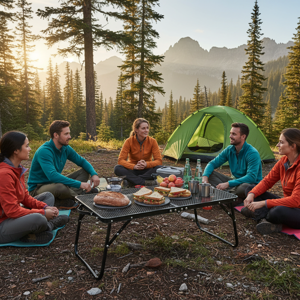 Skládací turistický stůl černý 60x40x26,5 cm *3224