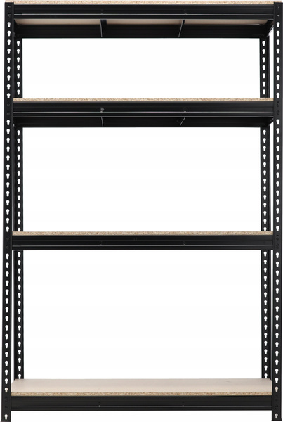 REGAŁ 4-POZIOMOWY 180 X 120 X 60 CM CZARNY UDŹWIG PÓŁKI: 500 KG PRO *0667