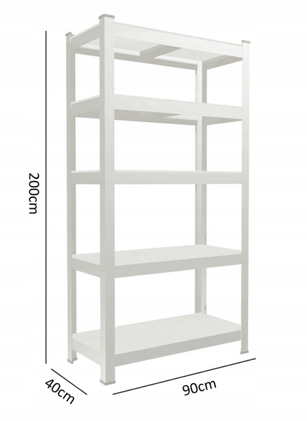 REGAŁ 5-POZIOMOWY 200 X 90 X 40 CM UDŹWIG PÓŁKI: 175 KG *0643