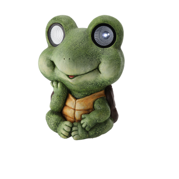 FIGURINA DE GRĂDINĂ - BROASCA CU OCHI CARE LUMINĂ 27 x 21 x 36 CM LED *7126