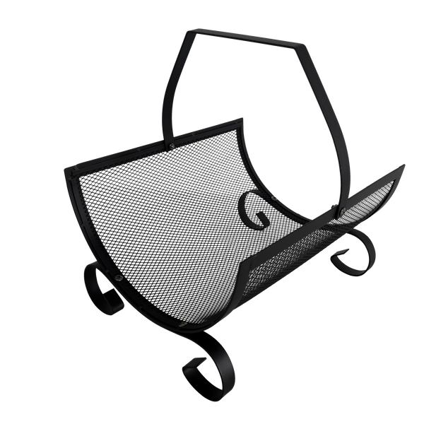 MESH LOG HOLDER BLACK L15"