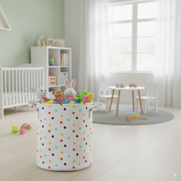 ROUND BASKET DOTS SIZE S