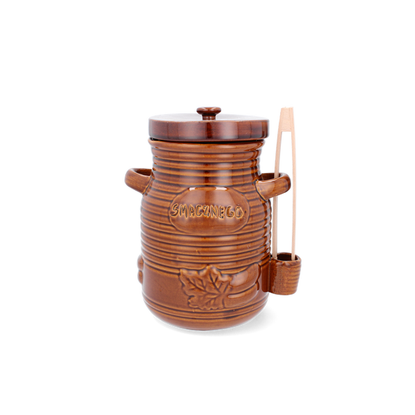 KERAMICKÝ NÁDOBÍK 1,5L NA OKURKY S MEDOVÝMI ŠPETKY *3255