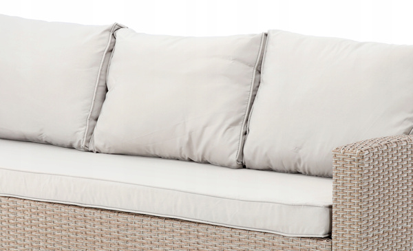 ZESTAW MEBLI OGRODOWYCH "CESME" NAROŻNIK + STÓŁ+ 2 PUFY  *3517"