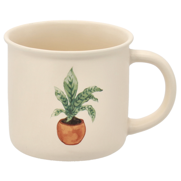 KUBEK PORCELANOWY 355 ML ROŚLINA W DONICZCE MIX WZORÓW opak=12szt *7987