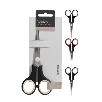 SCISSORS 14CM TWOCOLOR*4793