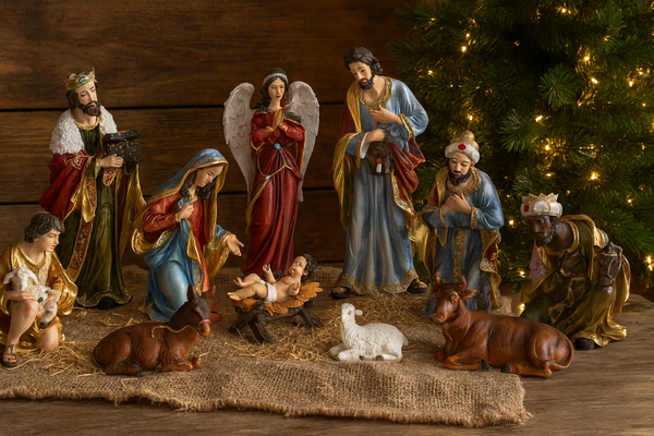 SADA FIGUR BOŽÍHO NAROZENÍ 11 KS DO 53 CM *1384