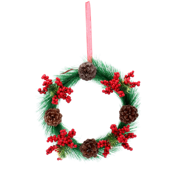 DECORATIVĂ DE CRĂCIUN - CORONĂ CU CONE DE PIN 20 CM *2564