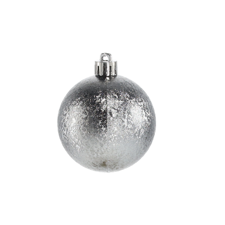 SET OF 24 BAUBLES 6 CM OLIVE/COPPER/GRAPHITE MIX DESIGNS