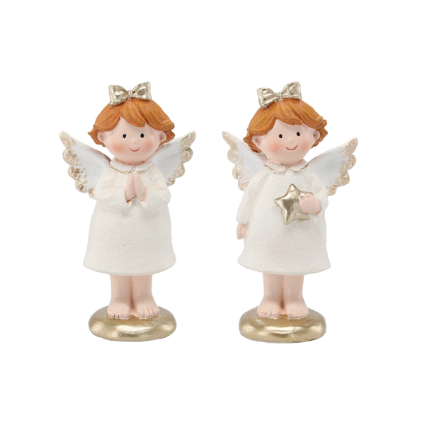 FIGURINE OF THE NATIVITY - WHITE ANGEL 8 X 5.5 X 14 CM MIX OF DESIGNS, pack = 8 pcs