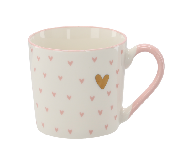 PORCELÁNOVA HRNČEK 390ML S RÔZNYMI SŔDCAMI *6088