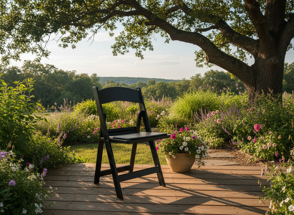 KRZESŁO SKŁADANE CATERINGOWE CZARNE
