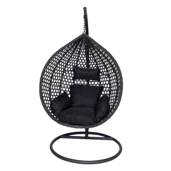 HANGING CHAIR BLACK, CUSHION - BLACK, FRAME - BLACK 120 X 107 X 68 CM