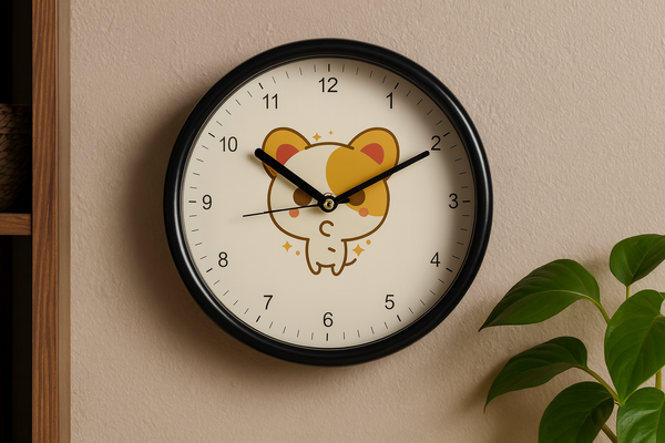 ZEGAR WISZĄCY DZIECIĘCY OKRĄGŁY 15 x 15 x 3,5 CM MIX 4 WZORÓW *4610