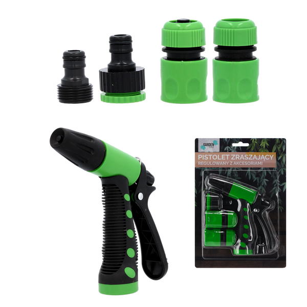 ADJUSTABLE GARDEN HOSE SPRAY NOZZLE WITH ACCESSORIES