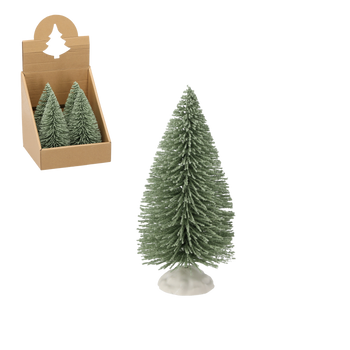 CHRISTMAS DECORATION MINI TREE 18 CM GREEN disp=4pcs