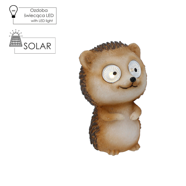 GARDEN FIGURINE – HEDGEHOG WITH GLOWING EYES 8,3 X 7,5 X 12,5 CM LED pack=6 pcs