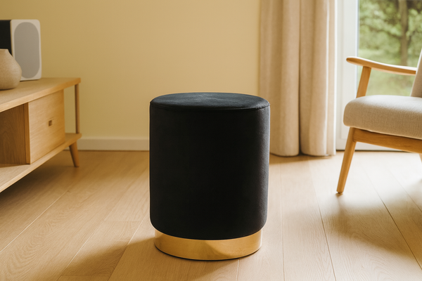 ROUND POUF 28 X 42 CM BLACK