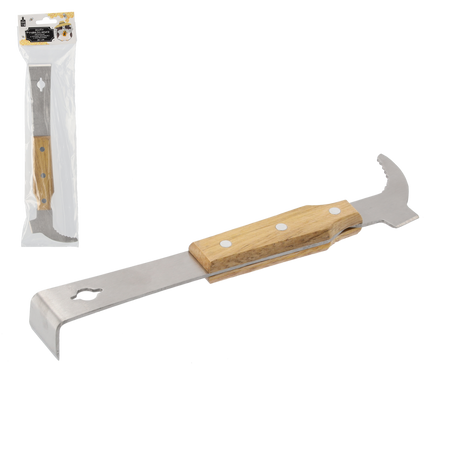 STAINLESS STEEL BEEKEEPING CHISEL IN WOODEN FRAME WITH PRY BAR 26 CM opak=6pcs