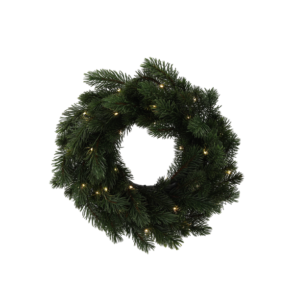 PINE CHRISTMAS WREATH 35 CM LED MIX DESIGNS disp=12pcs pallet=36pcs