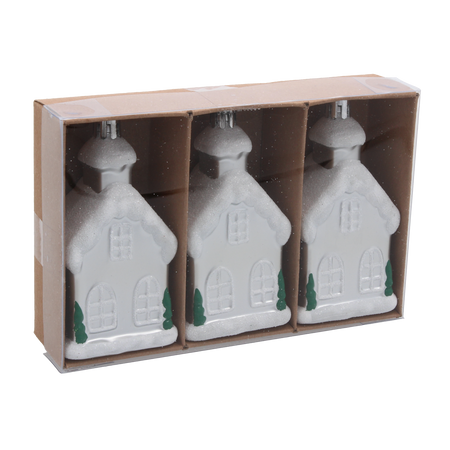 KPL. 3 DECORAȚIUNI DE CRĂCIUN - CASA 9 CM ambalaj=12buc *7373