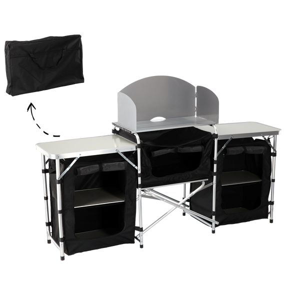 BUCĂTARIE CAMPING TURISTICĂ FOLDABILĂ 175 x 40 x 111 CM *8418