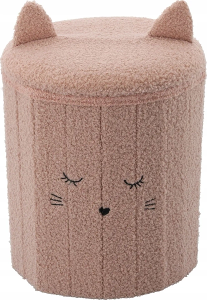 SKLÁDACÍ PUF S ÚLOŽNÝM PROSTOREM 28 x 28 x 34 CM RŮŽOVÝ *4236