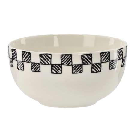 PORCELAIN BOWL 550 ML "BLACK-WHITE" PACK=4PCS