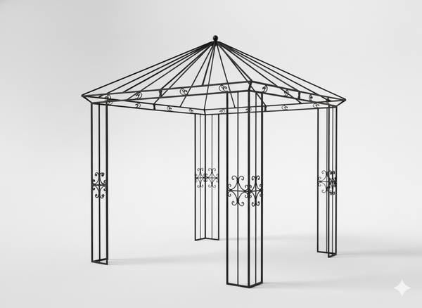 ALTANA OGRODOWA 258 x 258 x 290 CM STOŻKOWA ANTYCZNA CZERŃ