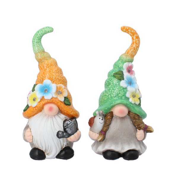 FIGURĂ DE GRĂDINĂ - COWBOY / FETIȚĂ 11,5 x 9,6 x 23 CM LED ambalaj=2buc *7737