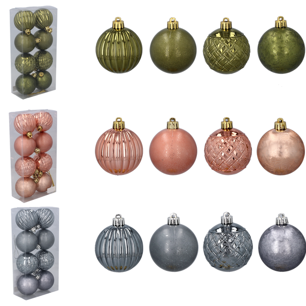 KPL. 8 BOMBEK 6 CM OLIV/ CUPRU/GRAFIT MIX DE MODELE *7191