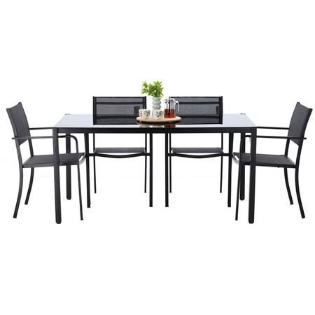 SET DE MOBILIER PENTRU GRĂDINĂ - MĂSUȚĂ /ANH6135/ + 4 SCAUNE /ANH6128/