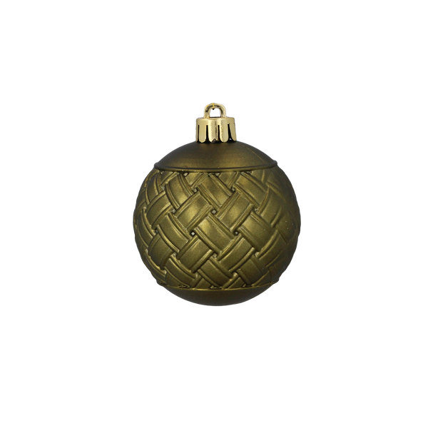 SET OF 10 BAUBLES 6 CM OLIVE/COPPER/GRAPHITE