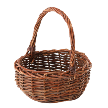 KOSZYK WIKLINOWY 28 x 28 x 13/32 CM Z RĄCZKĄ - JASNOBRĄZOWY *8543