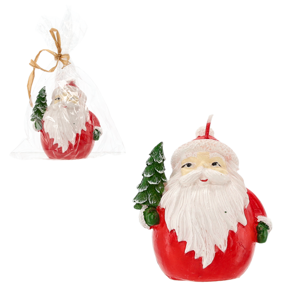 SVIEČKA 7 x 5,5 x 7,5 CM - MIKULÁŠ S VIANOČNÝM STROMKOM bal=6ks *4321