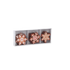 SET OF 18 WOODEN CHRISTMAS DECORATIONS BROWN ASSORTED 3 DESIGNS SNOWFLAKES