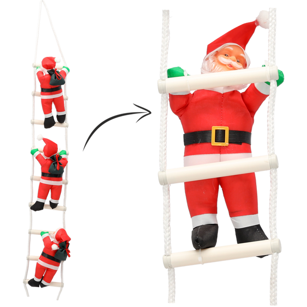 3 MIKULÁŠI VYSTUPUJÚCI PO REBRÍKU 30 CM *6468