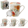 PORCELAIN MUG WITH INFUSER AND LID 340 ML ASSORTED FLORAL PATTERNS