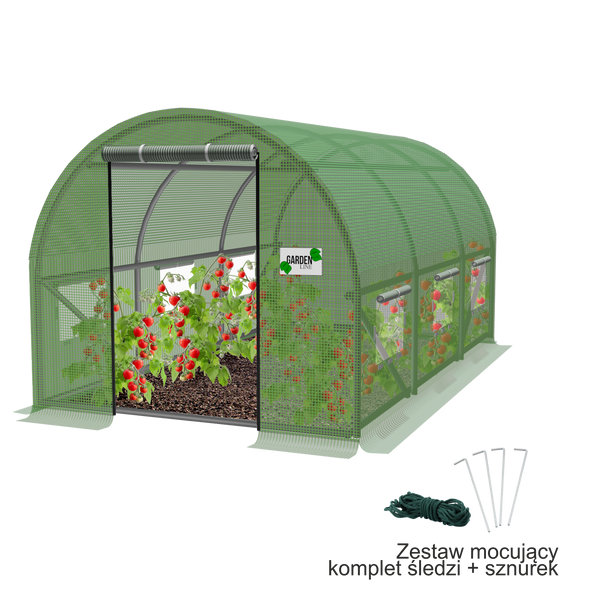 TUNEL FOLIOWY OGRODOWY 3 SEGMENTOWY ZIELONY 3,5 x 2 x 2 M