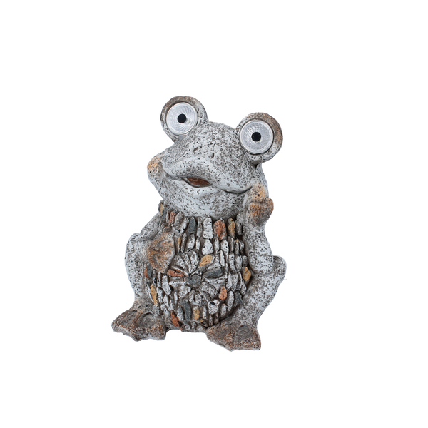 GARDEN FIGURINE - FROG WITH GLOWING EYES 14 x 12 x 18,5 CM LED pack=4 pcs