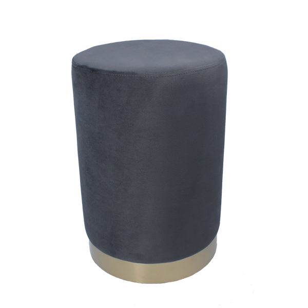 ROUND POUF 28 X 42 CM DARK GREY