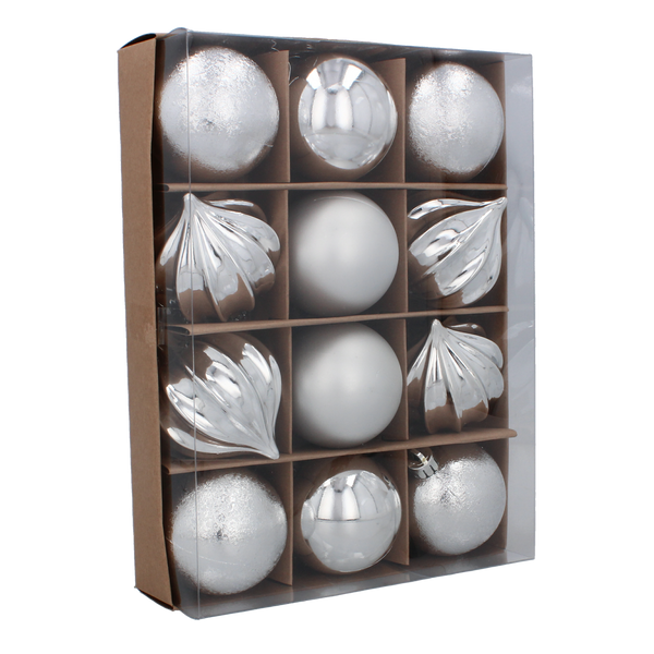 SET 12 BILETE 6 CM ROȘU/ARGINTII/ARGINTII MIX MODELE *7610