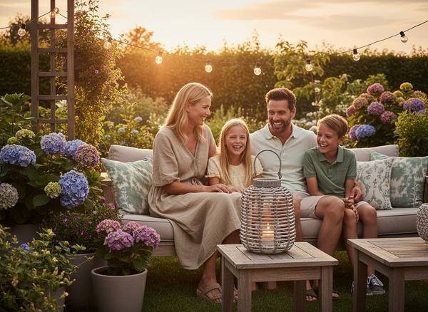 LAMPION PLECIONY 22 x 27 CM SZARY