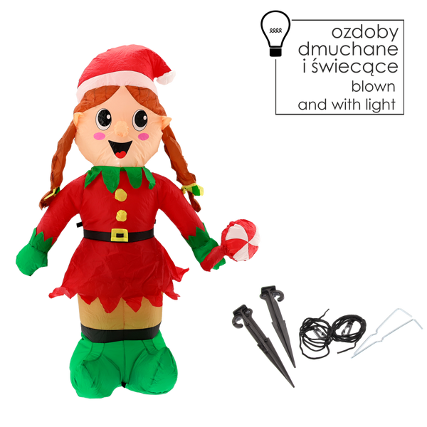 nafukovací elf dievča LED 150 cm *8754