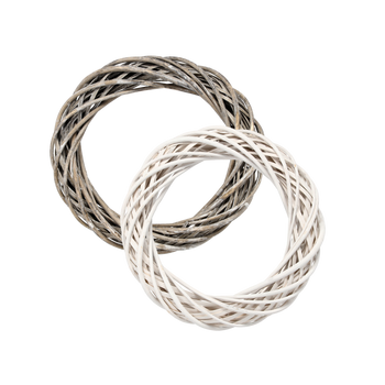 WIANEK WIKLINOWY 35 CM BIAŁY / SZARY *9371