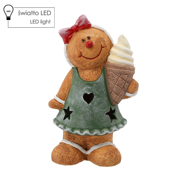FIGURKA BOŻONAR. - PIERNIKOWY LUDZIK 14 X 10 X 23 CM LED opak=2szt*1483